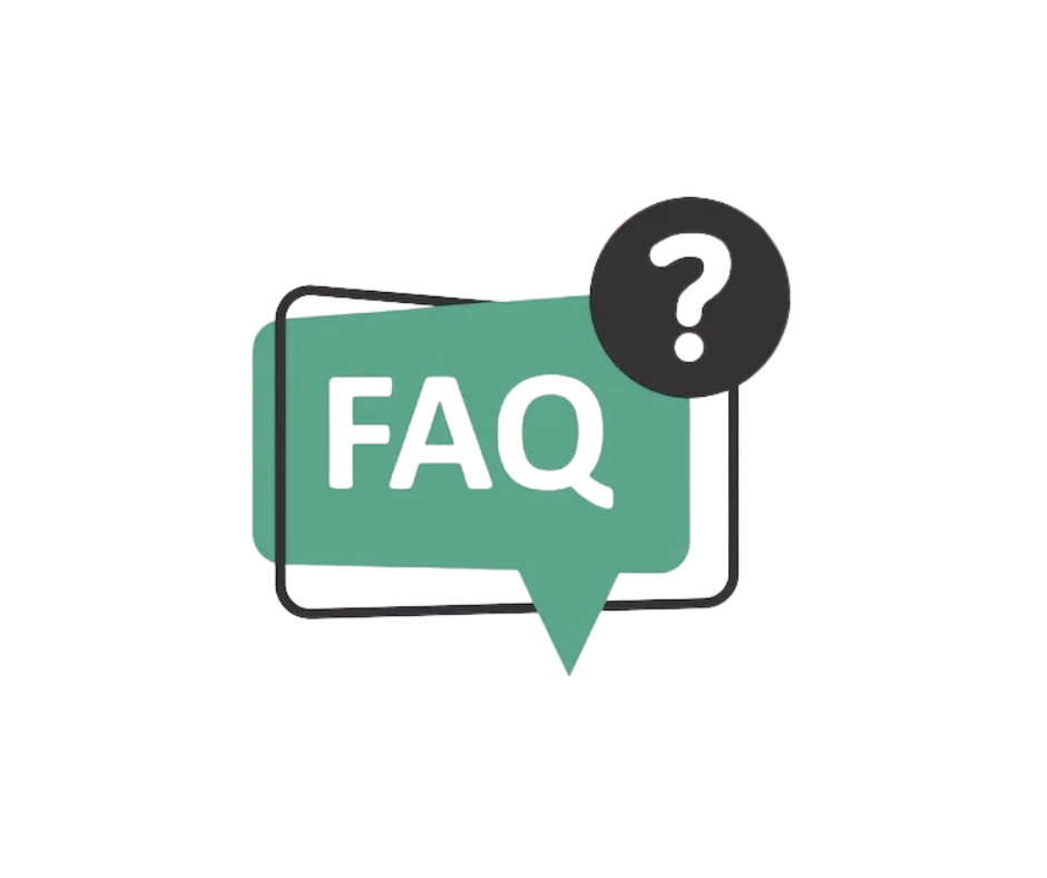 FAQ speech bubble icon with question mark