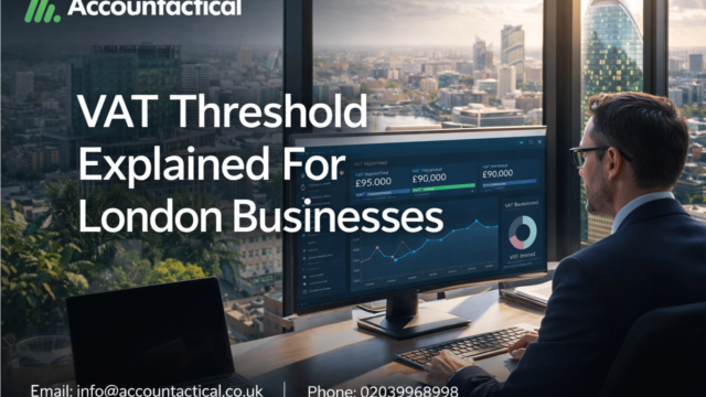 VAT threshold explained for London businesses with financial dashboard and VAT registration analysis by Accountactical