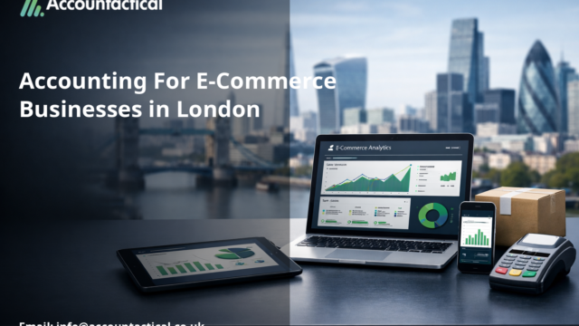 Accounting for e-commerce businesses in London with online sales analytics, laptop, and payment system by Accountactical